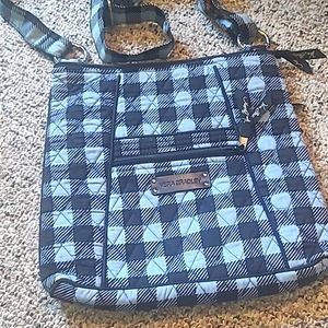 Vera Bradley black and blue checkered pattern purse